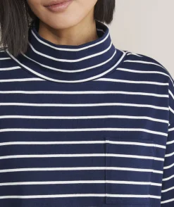 Tees<Vineyard Vines Striped Jamestown Funnel-Neck Tee HS - Marsh/Coastline