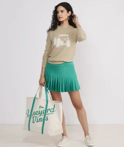 Sweaters<Vineyard Vines Striped Luxe Short-Sleeve Sweater Marshmallow