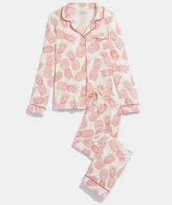 Pajamas|Pants & Denim<Vineyard Vines Super-Soft Printed Knit Pajama Set Tiny Tree-Red Velvet