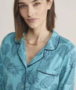 Pajamas|Pants & Denim<Vineyard Vines Super-Soft Printed Knit Pajama Set Pineapple-Marsh