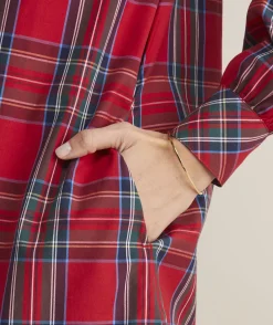 Dresses & Skirts<Vineyard Vines Tartan Poplin Popover Dress Royal Stewart - Red