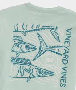 Tees<Vineyard Vines Textured Wahoo Long-Sleeve Dunes Tee Mist Green Hthr