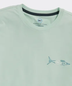 Tees<Vineyard Vines Textured Wahoo Long-Sleeve Dunes Tee Mist Green Hthr