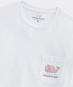 Tees<Vineyard Vines Thanksgiving Parade Whale Long-Sleeve Pocket Tee White Cap