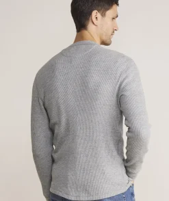 Polos<Vineyard Vines Thermal Long-Sleeve Henley Grey Heather