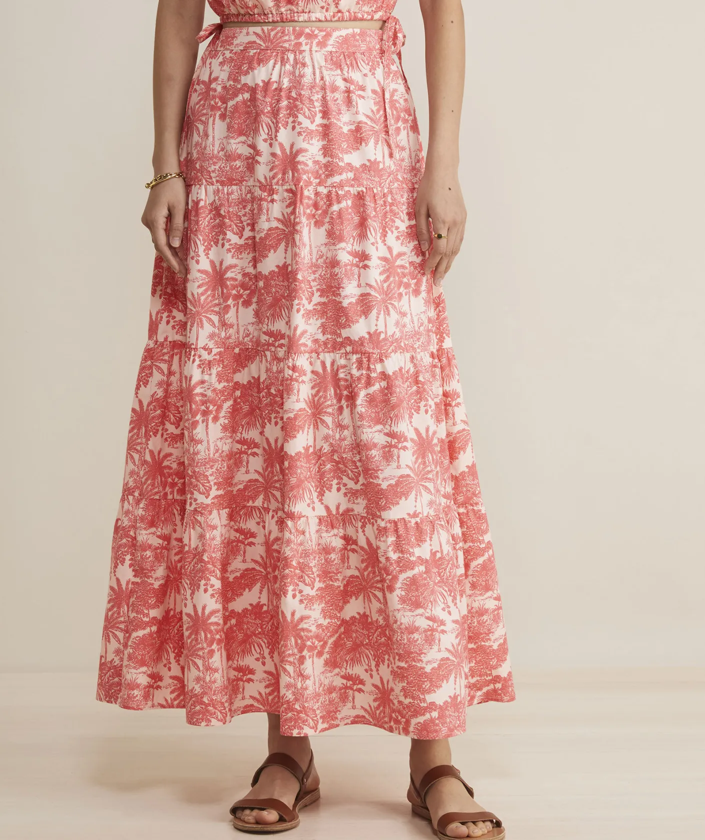 Dresses & Skirts<Vineyard Vines Tiered Maxi Skirt Toile - Rum Runner