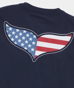 Tees<Vineyard Vines USA Whale Tail Short-Sleeve Pocket Tee Nautical Navy
