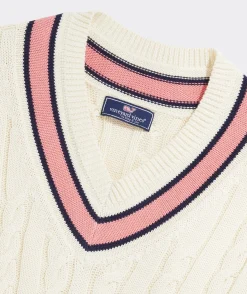 Sweaters<Vineyard Vines Varsity V-Neck Cotton Sweater Powder