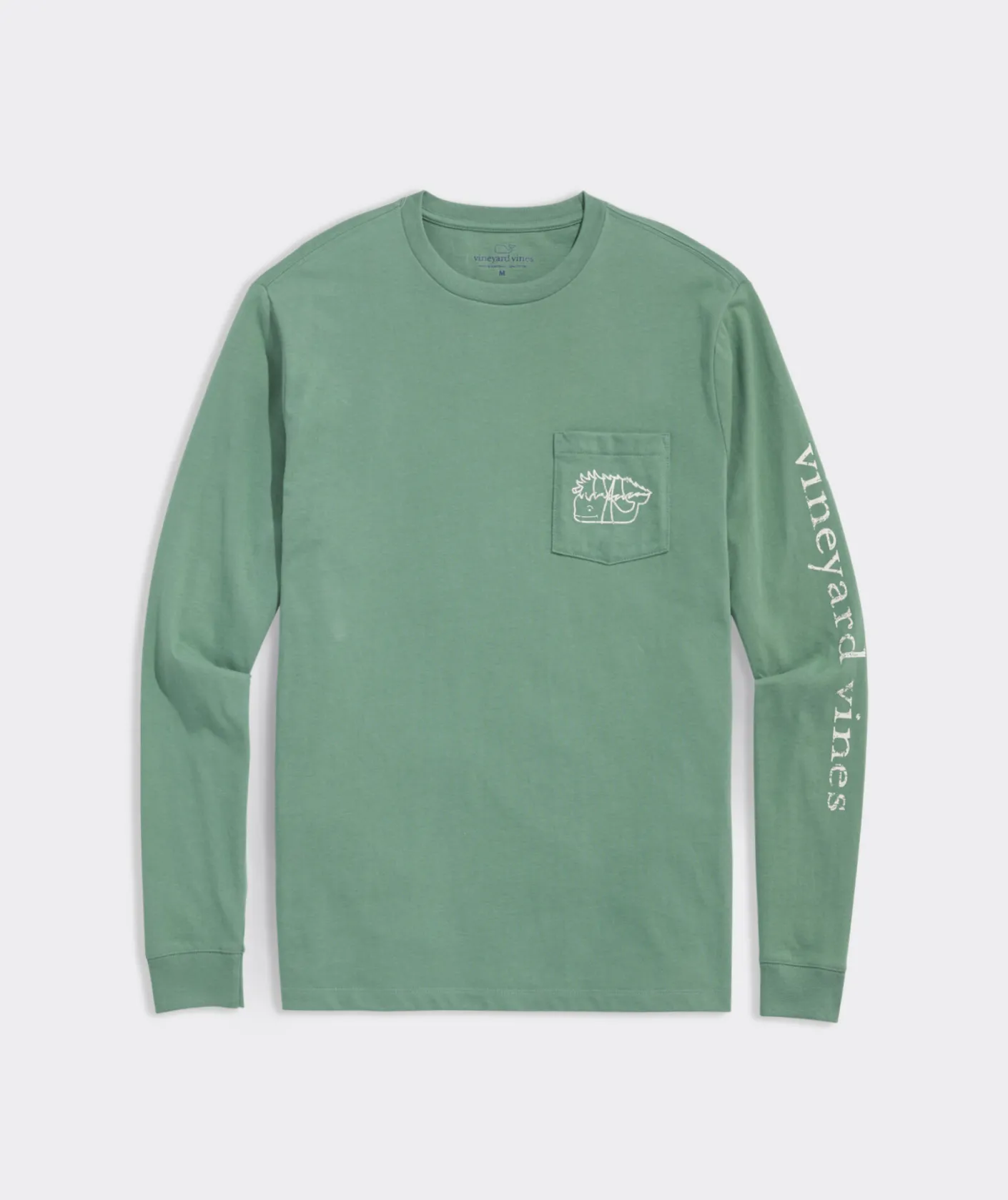 Tees<Vineyard Vines Vintage Tree Whale Long-Sleeve Pocket Tee Starboard Green