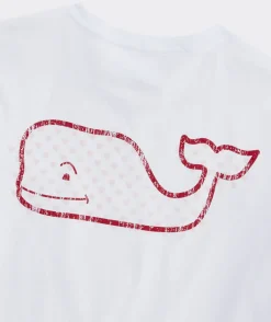 Tees<Vineyard Vines Vintage Whale Hearts Long-Sleeve Pocket Tee White Cap