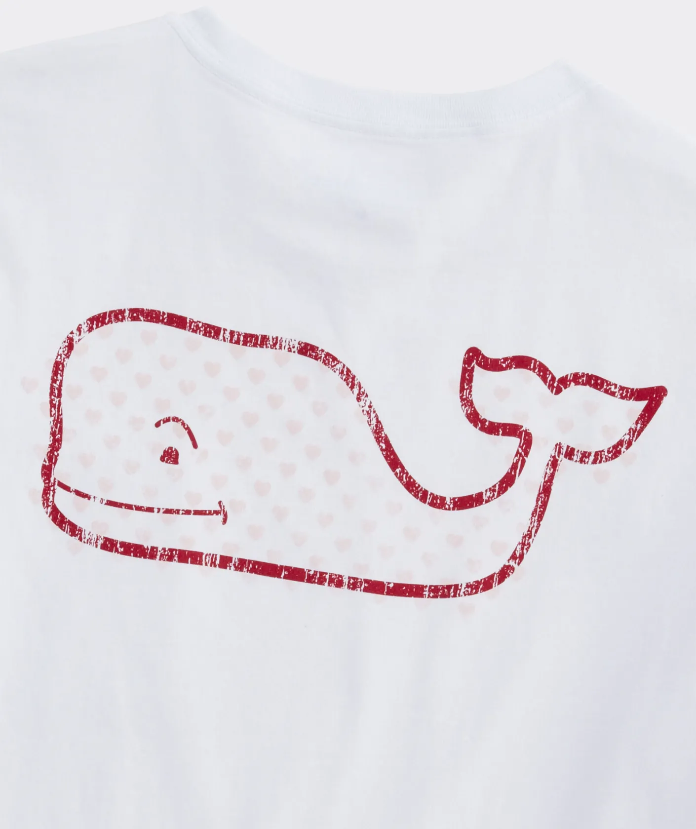 Tees<Vineyard Vines Vintage Whale Hearts Long-Sleeve Pocket Tee White Cap
