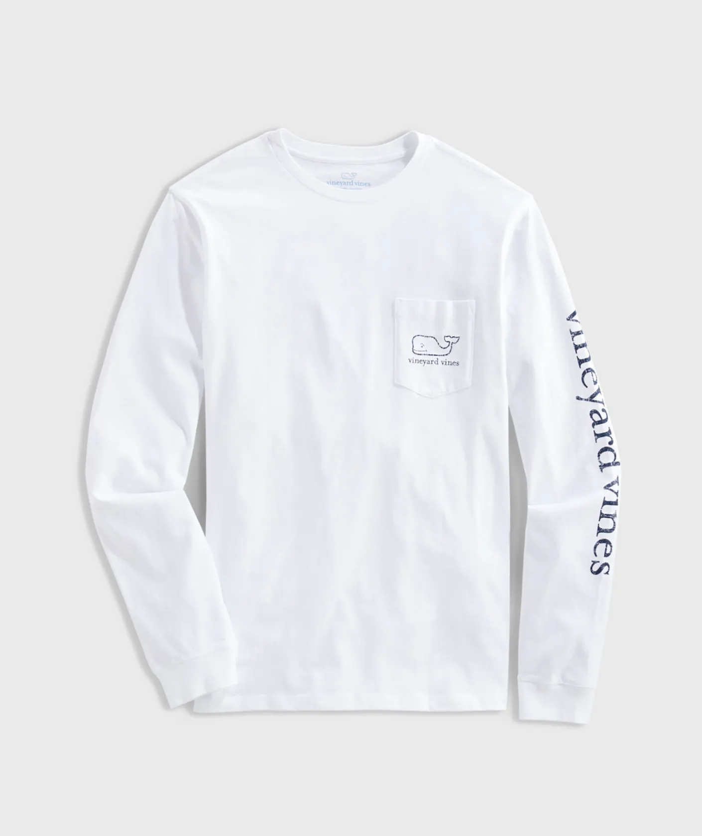 Tees<Vineyard Vines Vintage Whale Long-Sleeve Pocket Tee White Cap
