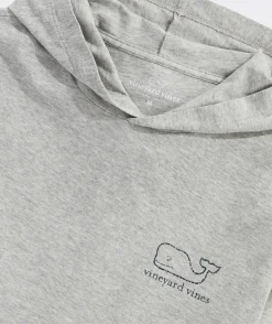 Tees<Vineyard Vines Vintage Whale Long-Sleeve Hoodie Tee Grey Heather