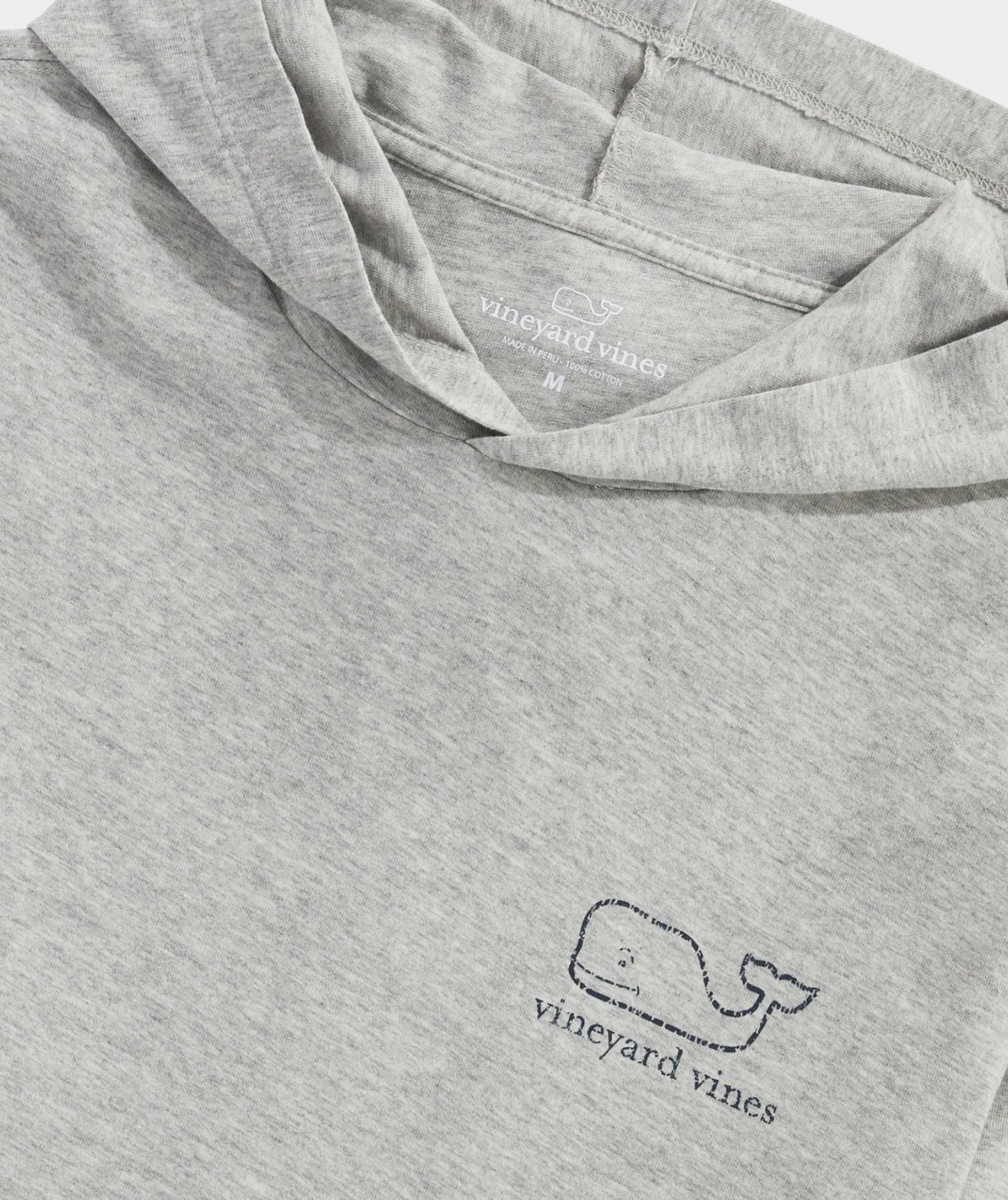Tees<Vineyard Vines Vintage Whale Long-Sleeve Hoodie Tee Grey Heather