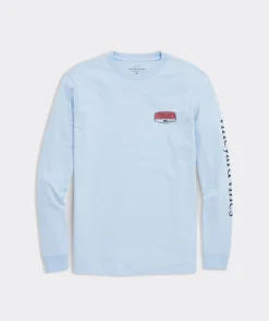 Tees<Vineyard Vines Water Skiing Santa Long-Sleeve Tee Jake Blue