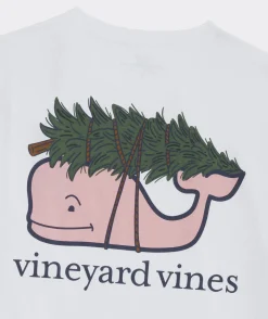 Tees<Vineyard Vines Whale & Tree Long-Sleeve Pocket Tee White Cap
