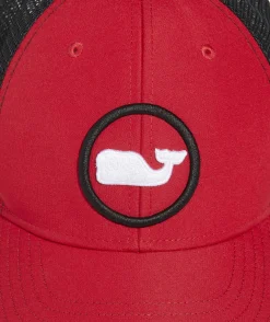 Hats<Vineyard Vines Whale Dot Performance Trucker Hat Red Velvet
