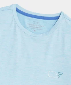 Tees<Vineyard Vines Whale Outline Short-Sleeve Harbor Performance Tee Splish Splash Hthr