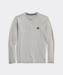 Tees<Vineyard Vines Winter Surfer Long-Sleeve Dunes Tee Grey Heather