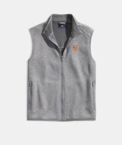 Atlanta Braves<Vineyard Vines Women's Atlanta Braves Mountain Sweater Fleece Vest Marshmallow