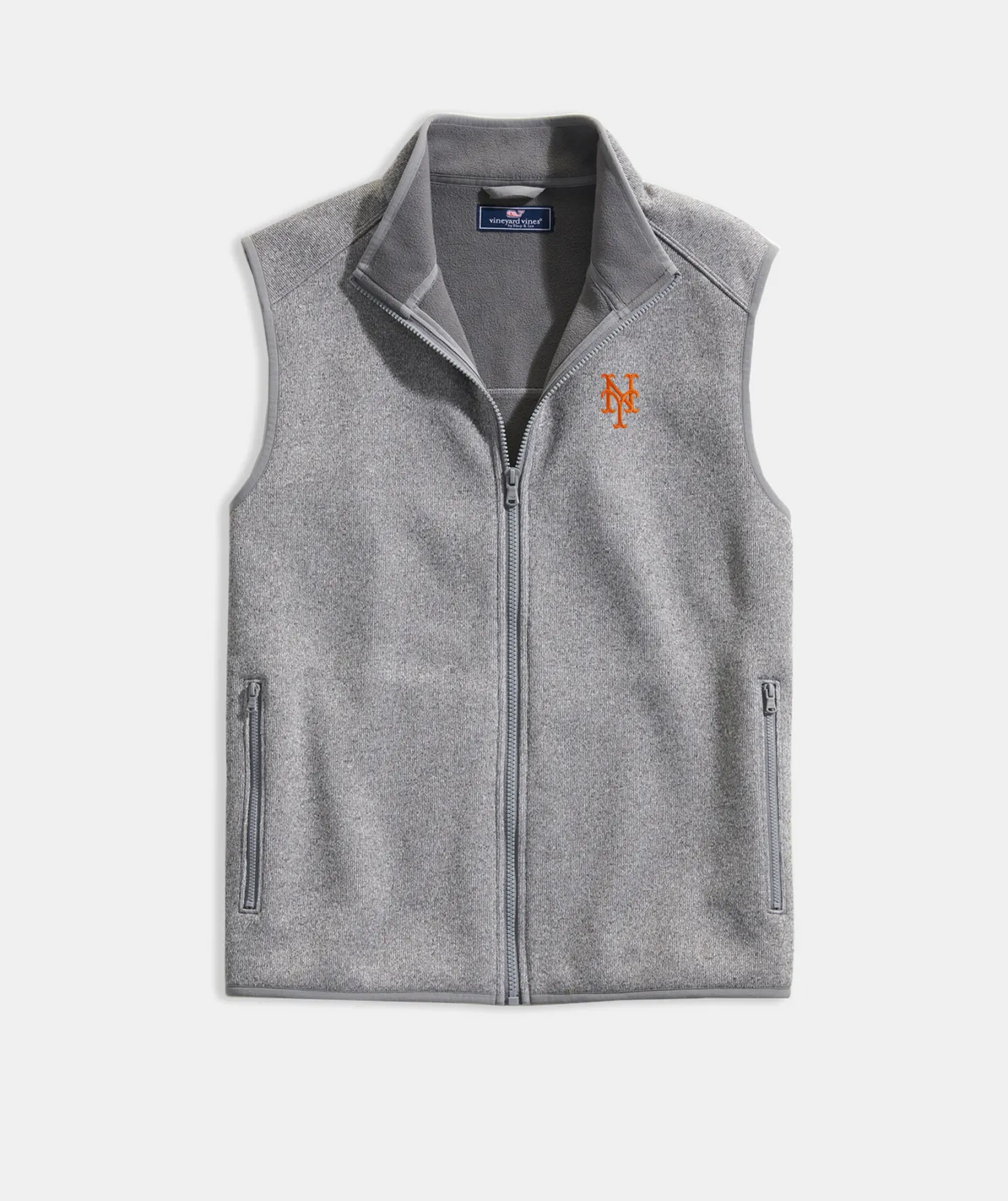 Atlanta Braves<Vineyard Vines Women's Atlanta Braves Mountain Sweater Fleece Vest Marshmallow