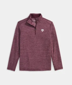 Denver Broncos<Vineyard Vines Women's Denver Broncos Stripe Sankaty 1/2-Zip Simple Stripe - Deep Bay/White Cap