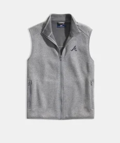 Detroit Tigers<Vineyard Vines Women's Detroit Tigers Mountain Sweater Fleece Vest Marshmallow