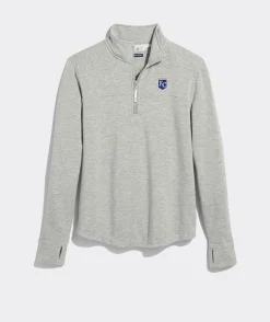 San Francisco 49ers<Vineyard Vines Womens San Francisco 49ers Cashmere Crewneck Light Heather Gray