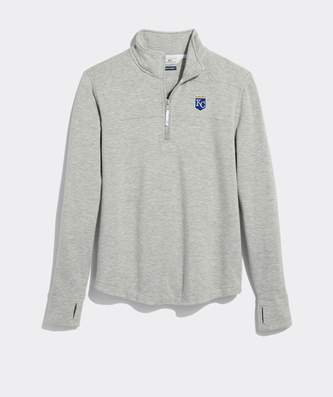 San Francisco 49ers<Vineyard Vines Womens San Francisco 49ers Cashmere Crewneck Light Heather Gray